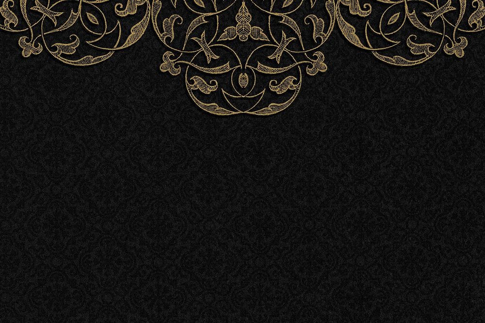 Gold filigree border flourish psd