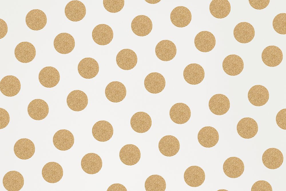 Gold polka dot psd glittery pattern background