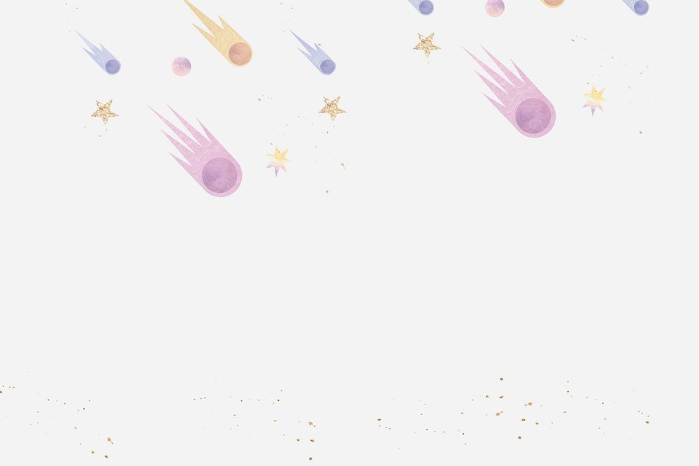 Shimmery pastel psd shooting stars pattern wallpaper