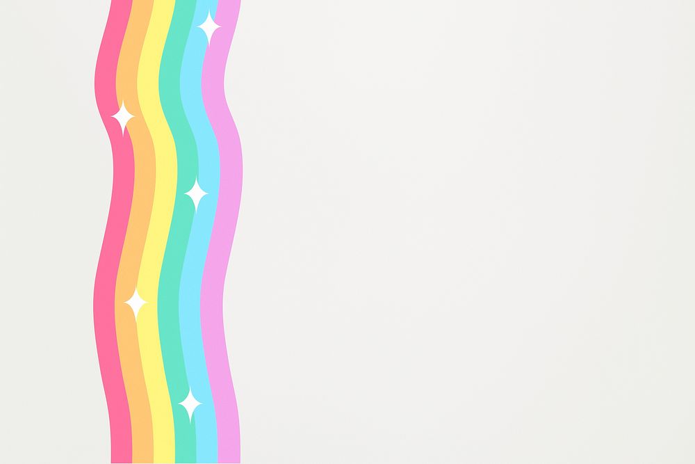 Psd rainbow glittery colorful cartoon wallpaper