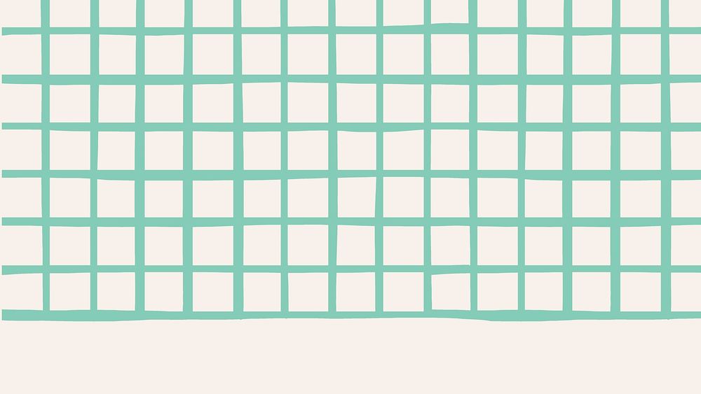 Plain green grid pattern on beige wallpaper
