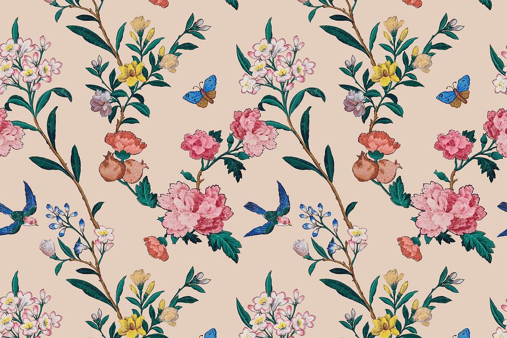 Colorful floral pattern vintage background