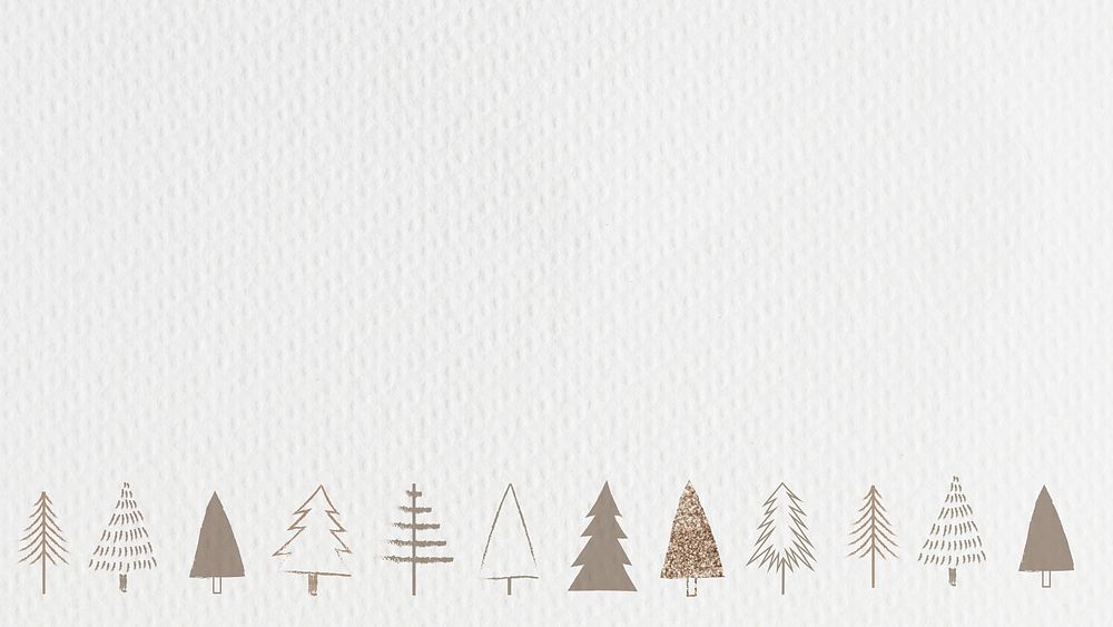 Minimal gold Christmas tree background with design space