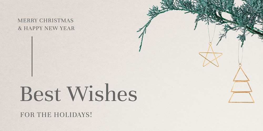 Minimal Christmas season's greetings festive social media banner