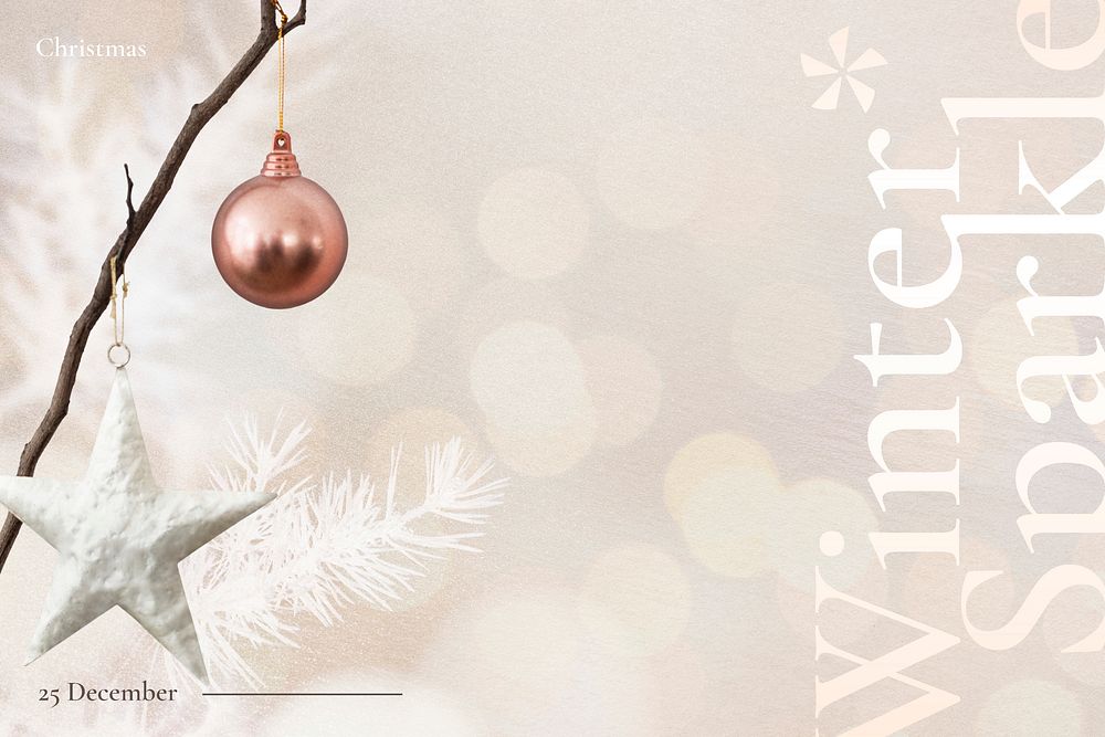 Winter sparkle Christmas decorated vector bokeh background