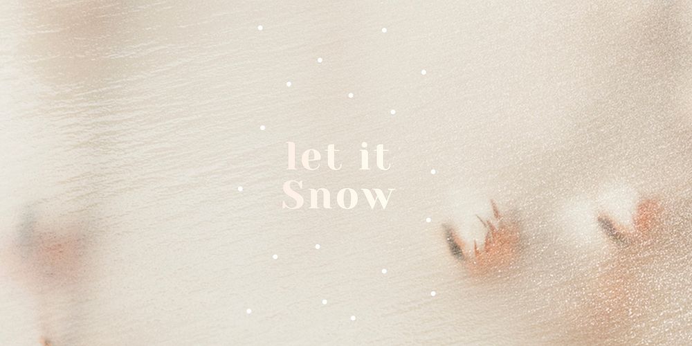 Let it snow message vector blurry cotton decorated background