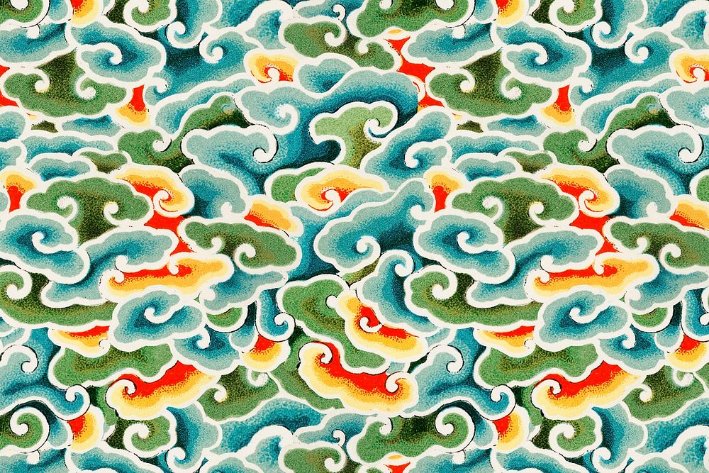 Chinese traditional cloud pattern psd oriental background