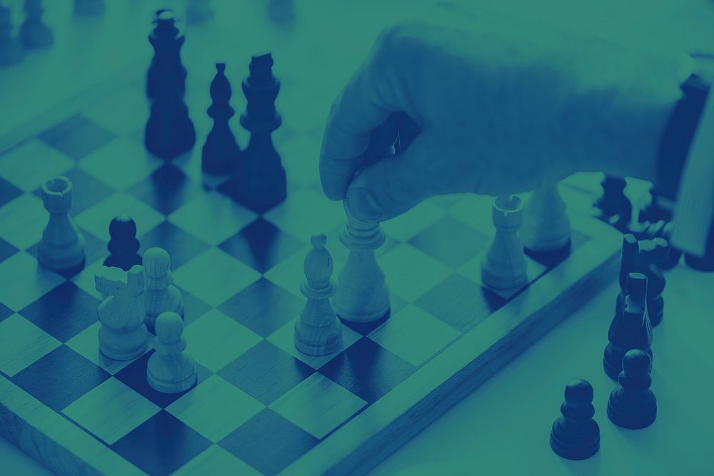 Chess strategic business marketing plan monochrome
