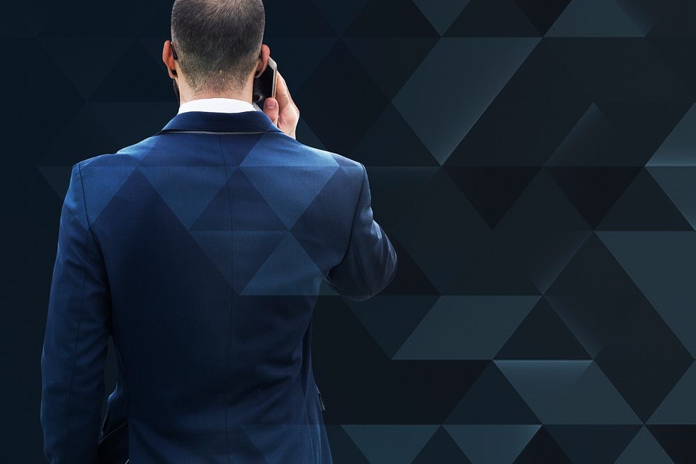 Businessman talking on phone background