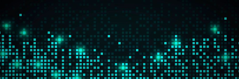Teal abstract pixel pattern vector banner