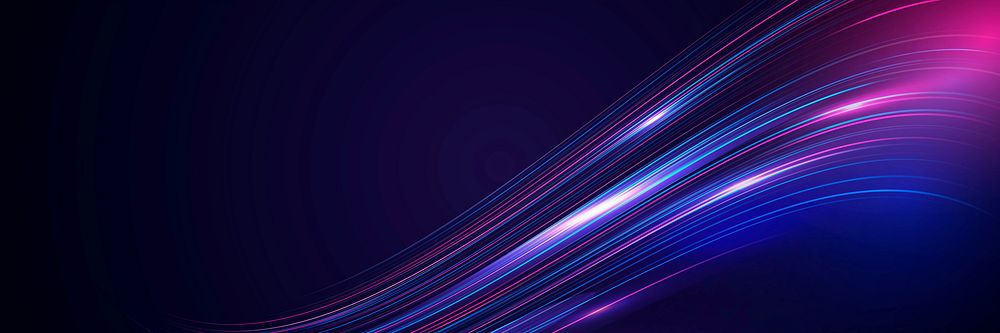 Abstract flowing neon wave vector banner