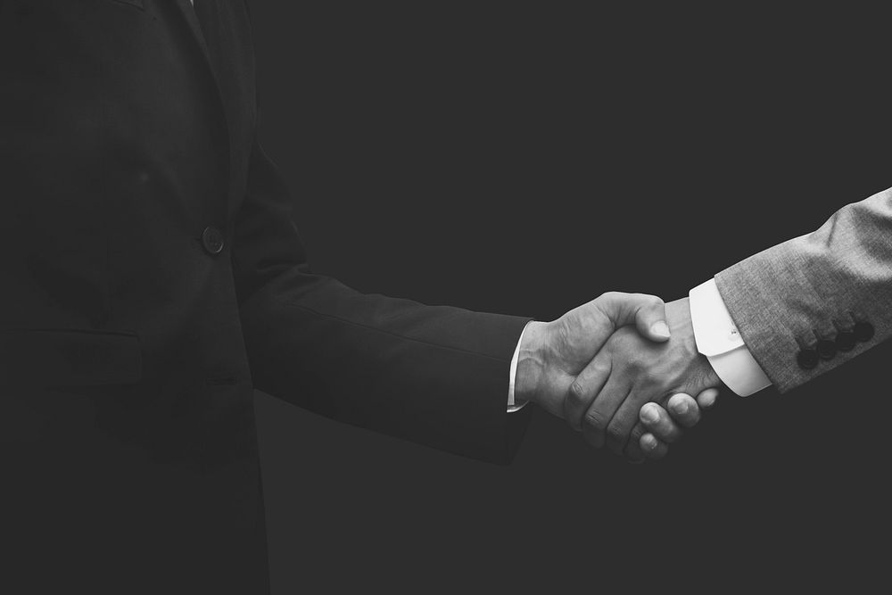 Business partners handshake psd corporate business concept