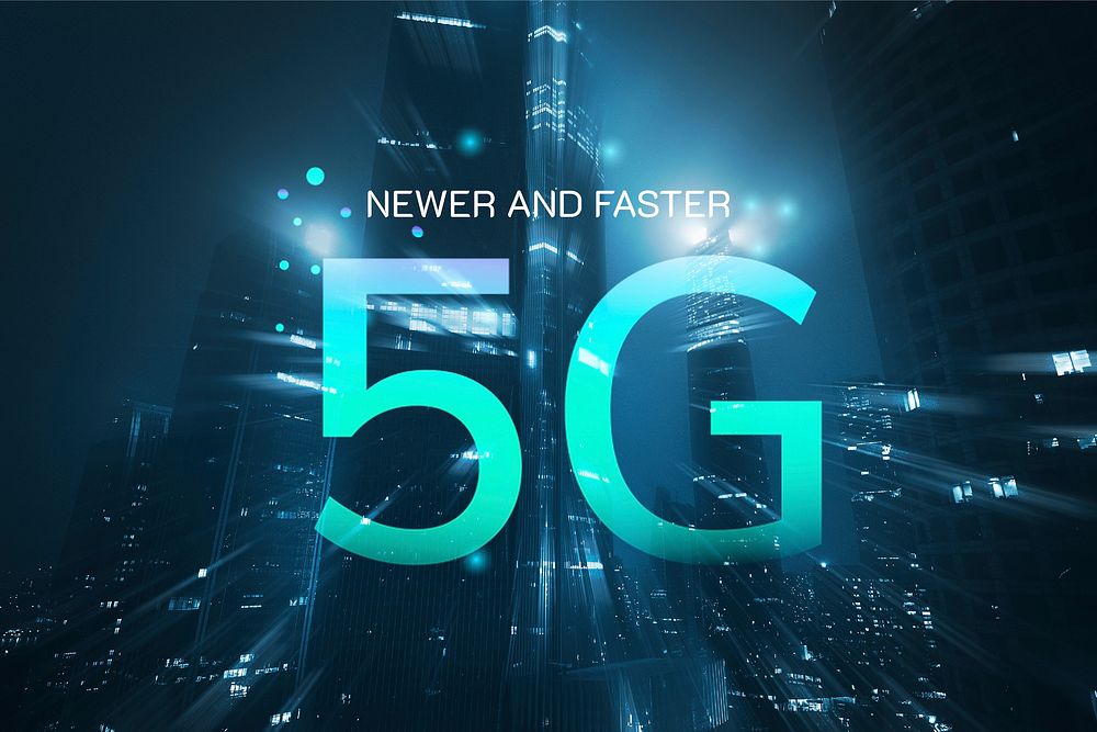 5G network technology vector template smart city background