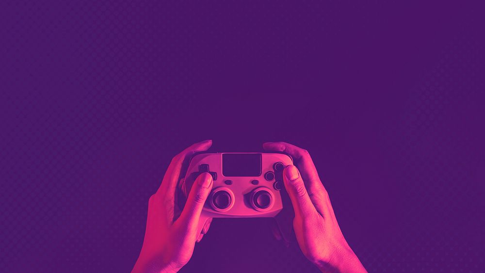 Hand playing video game using a game console entertainment technology