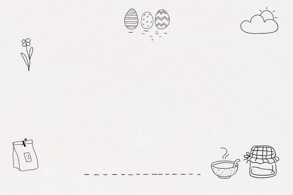 Hand drawn lifestyle frame cute Easter theme doodle drawing