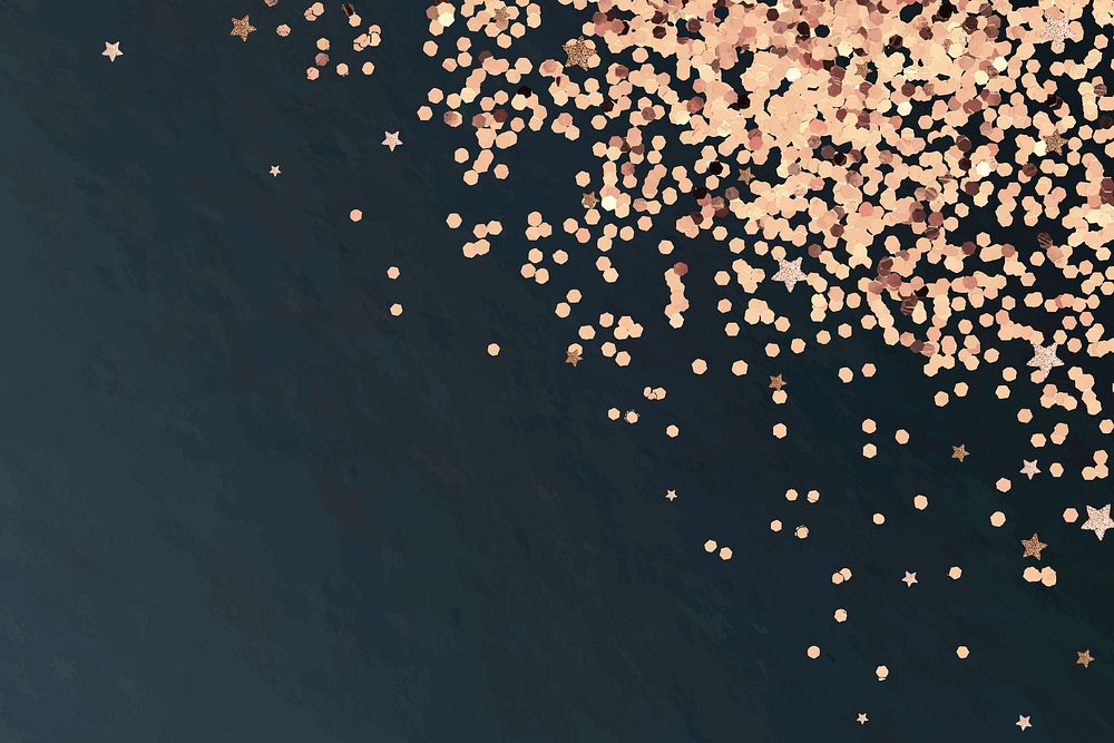 Rose gold confetti background vector