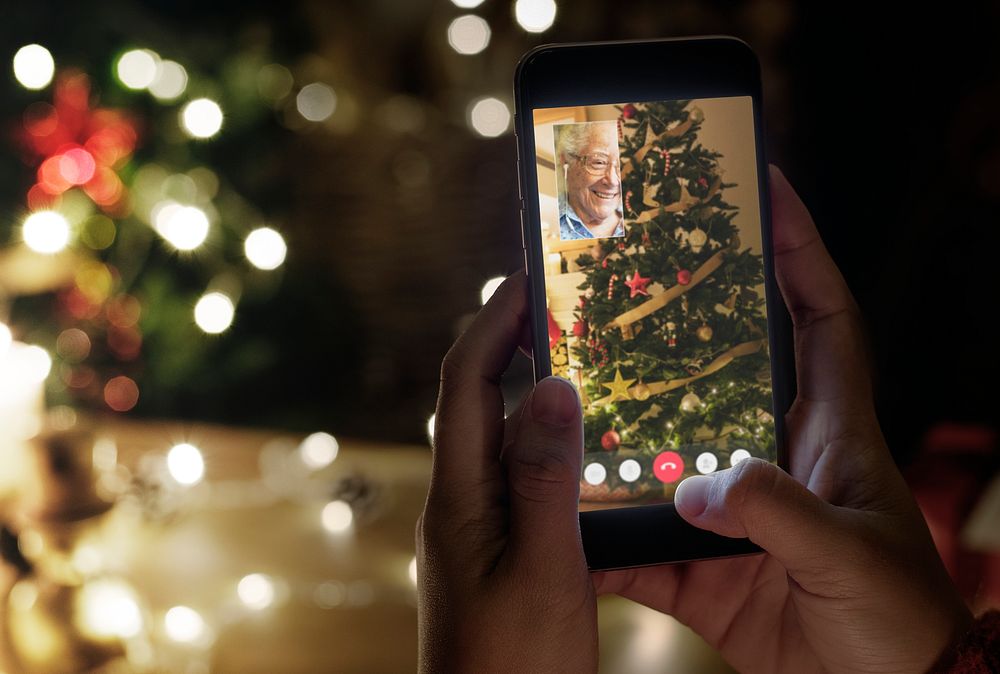 New normal Christmas celebration with video call