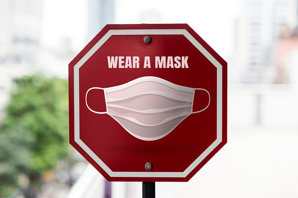 Wear a mask street sign board
