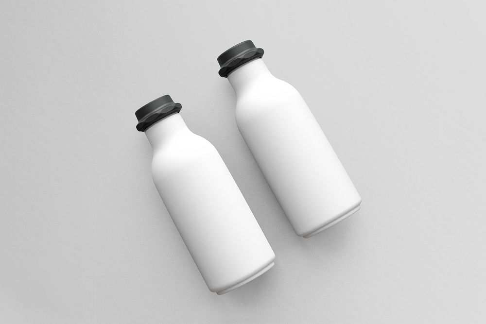 White water bottle mockup psd preventing the spread of COVID-19
