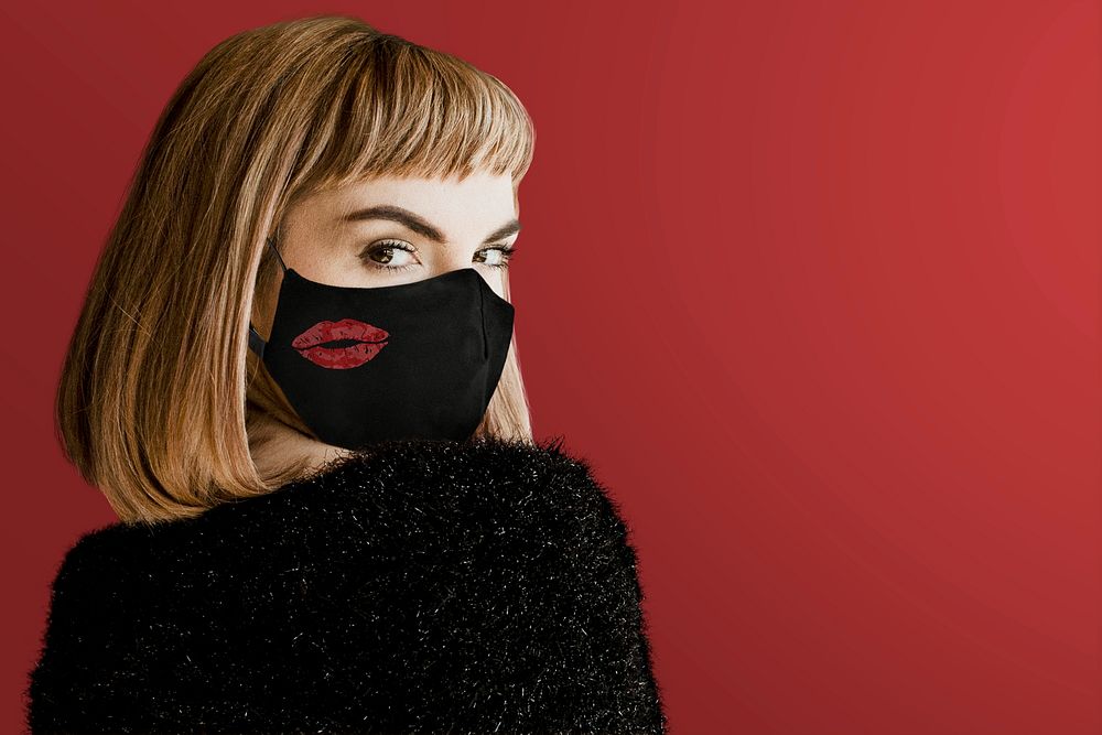 Woman psd wearing face mask to prevent Covid 19