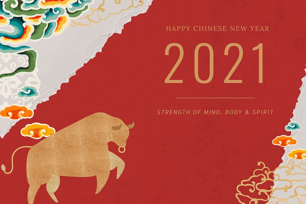 Chinese New Year 2021 red banner
