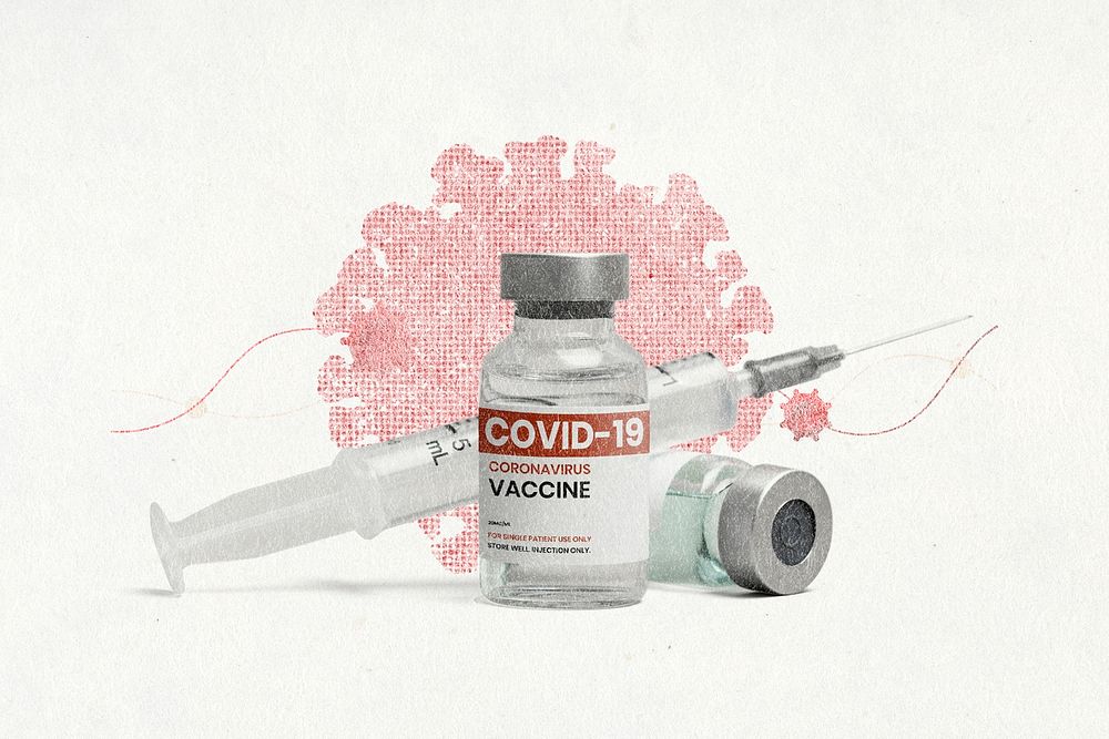 Coronavirus vaccine treatment background psd with design space