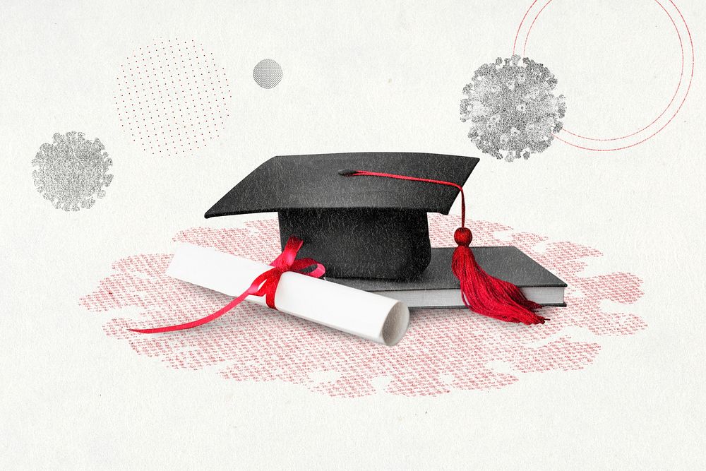 Quarantine graduation psd with graduation cap