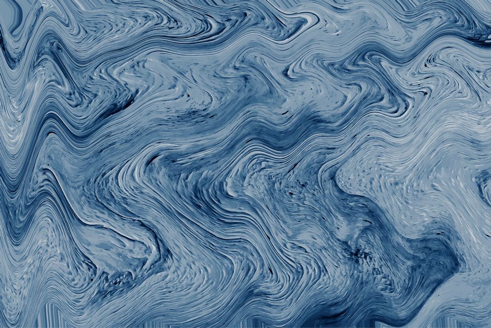 Blue fluid art marbling paint textured background vector