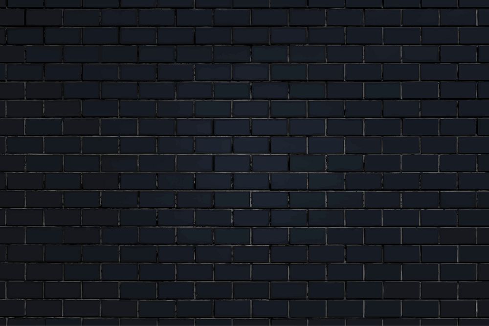 Black brick wall textured background vector
