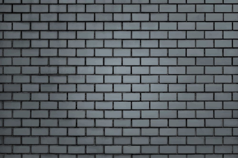 Gray brick wall textured background vector