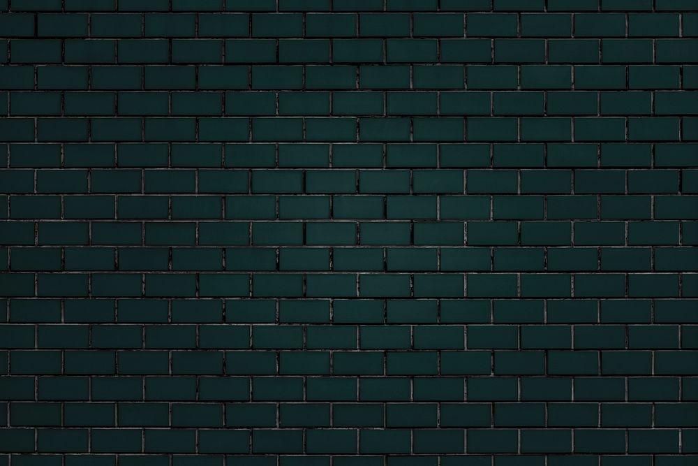 Dark green brick wall textured background