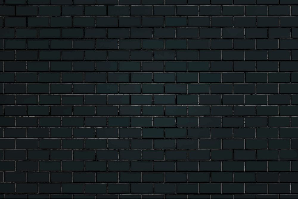 Black brick wall textured background vector
