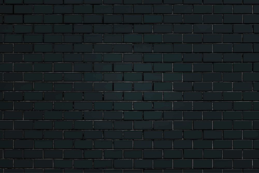 Black brick wall textured background vector