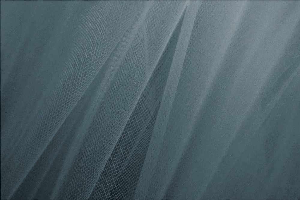 Bluish gray tulle drapery textured background vector