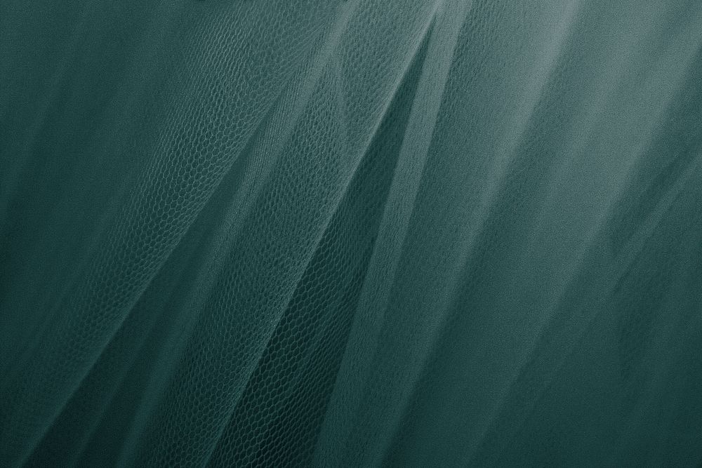 Green tulle drapery textured background
