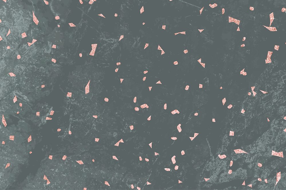 Pink confetti on a gray marble textured background vector