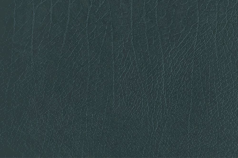 Dark green creased leather textured background vector