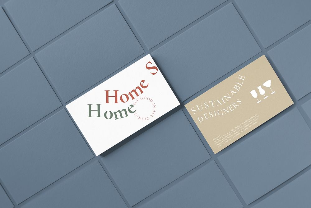Business card mockup, aesthetic branding design psd