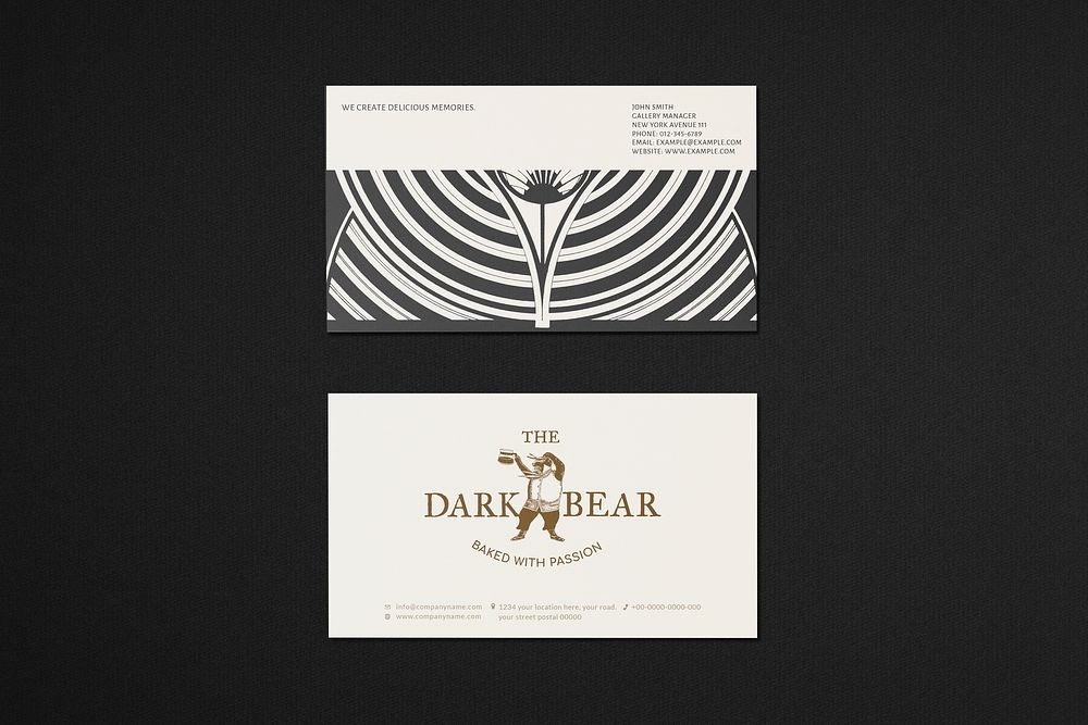 Business card mockup, vintage branding psd