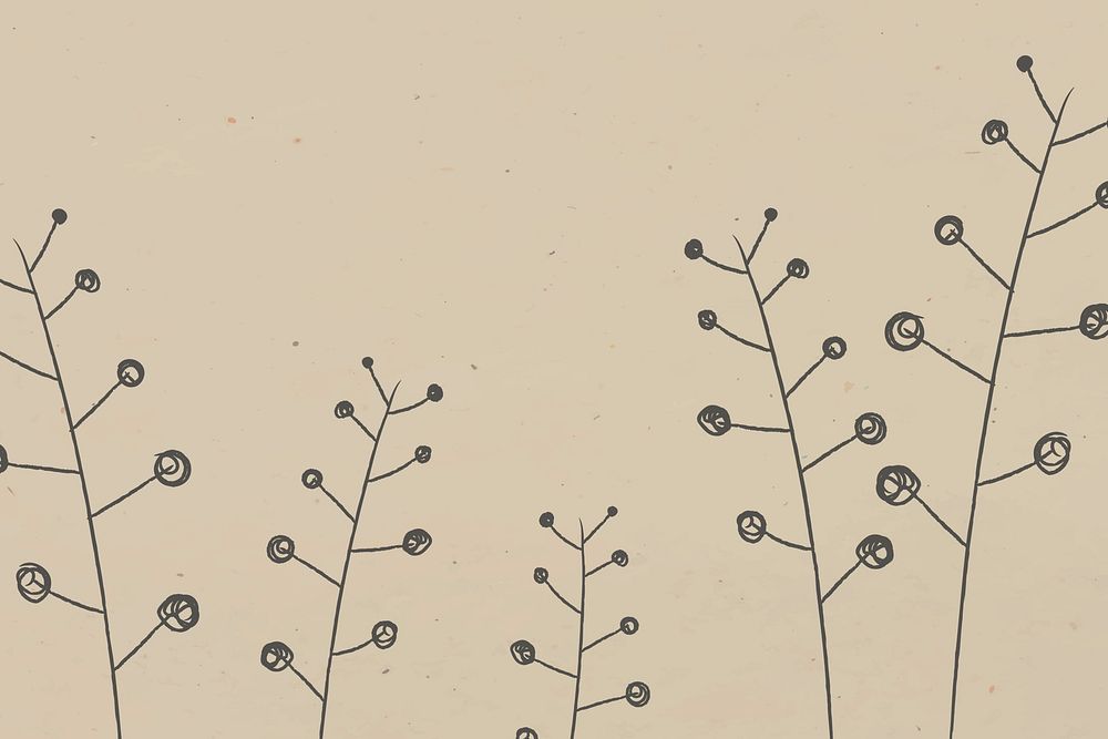 Doodle trees psd earth tone background