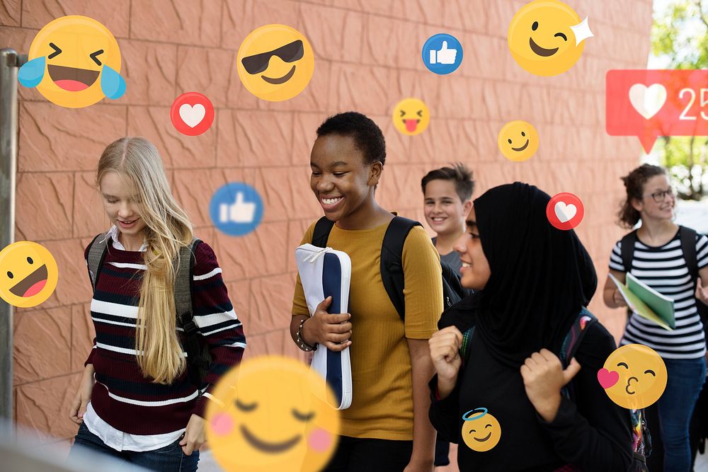 Popular high school students with social media remix