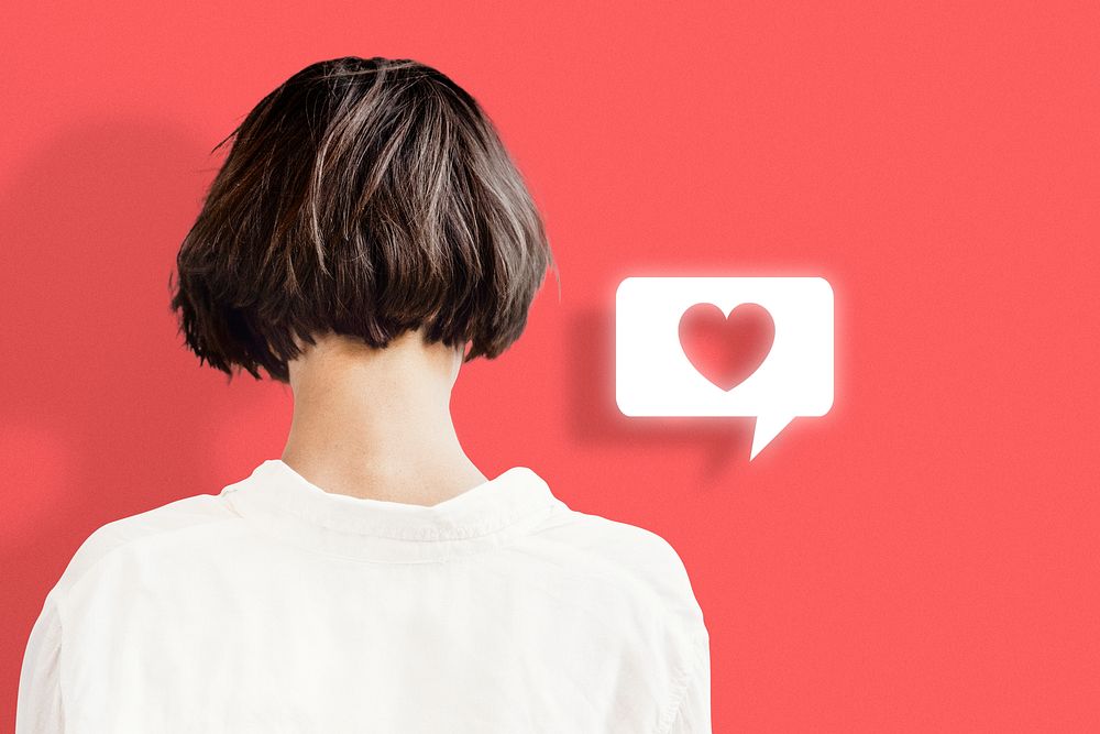 Love reaction social media psd for online dating advertisement
