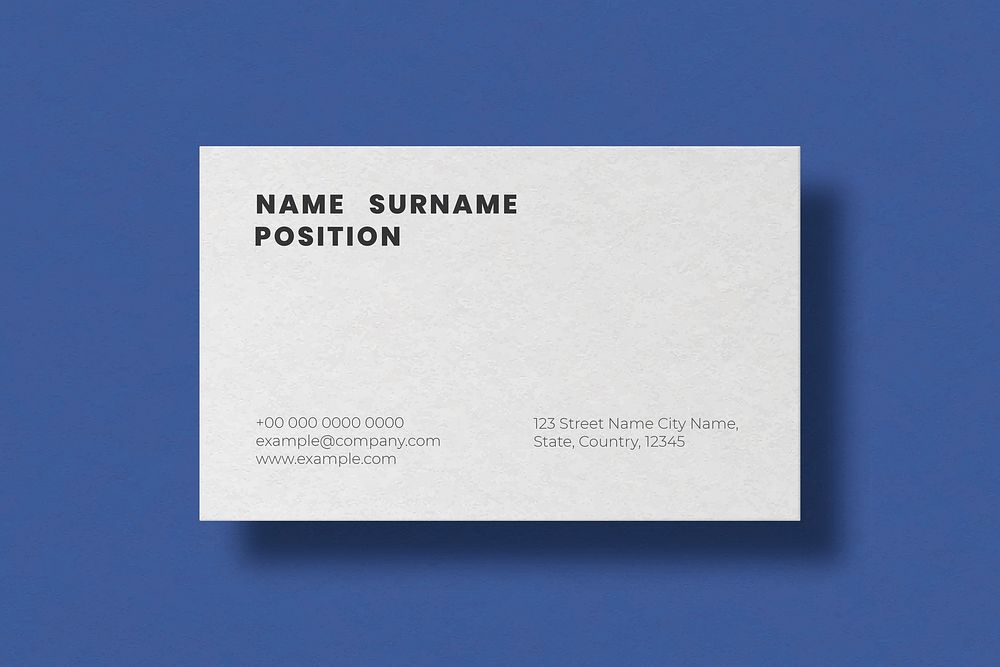 Simple business card mockup vector in white tone