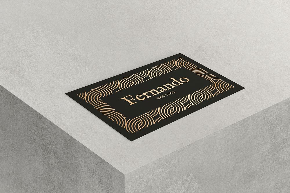 Luxury business card mockup psd in black and gold tone