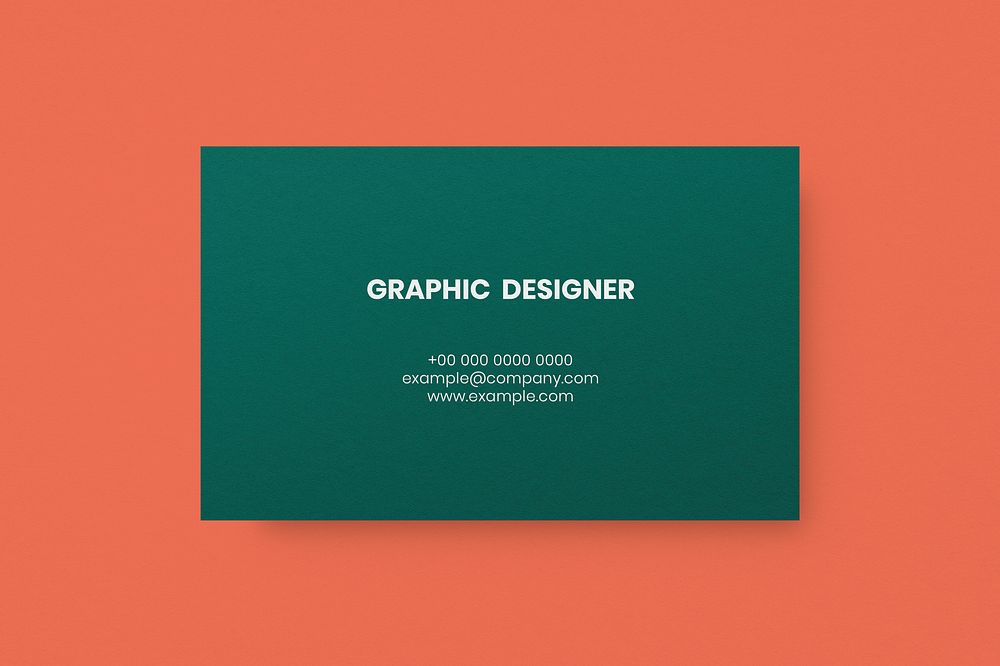 Simple business card mockup psd in green tone