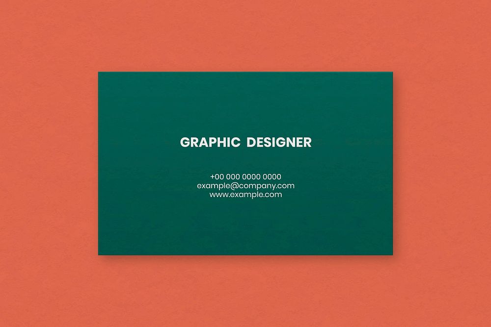 Simple business card mockup vector in green tone