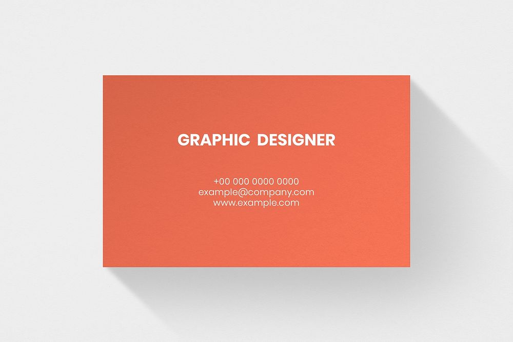 Simple business card mockup psd in orange tone