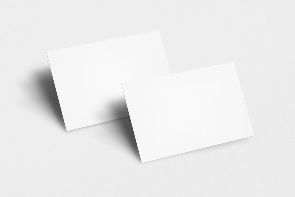 Blank business card mockup psd in white tone with front and rear view