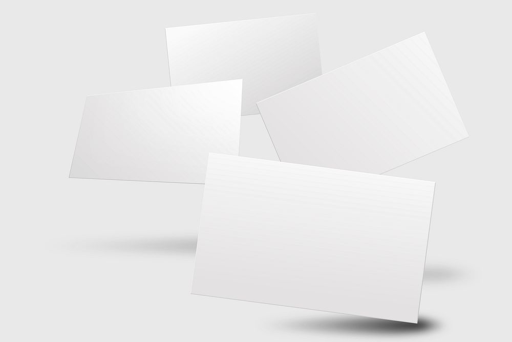 Blank business card mockup vector in white tone with front and rear view