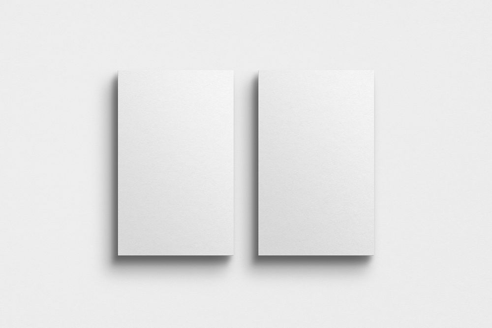 Blank business card mockup psd in white tone with front and rear view